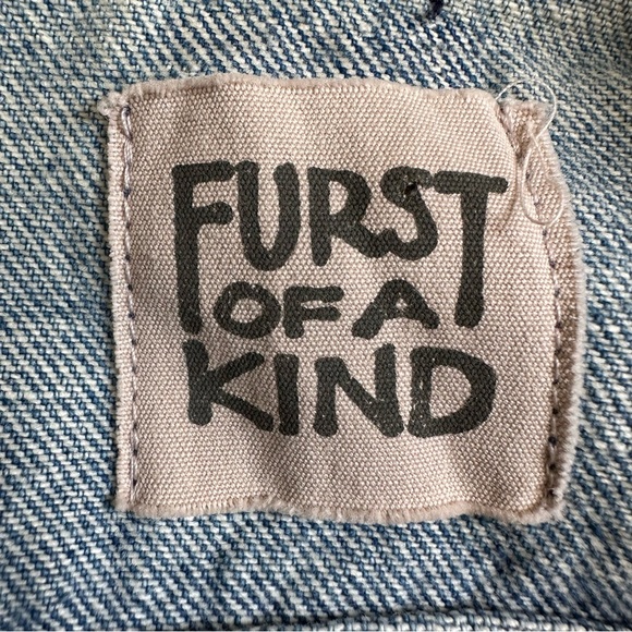 FURST OF A KIND Women’s Lee Denim Jacket w/Back Lace & Fringe Detail- Size XL - Picture 2 of 9